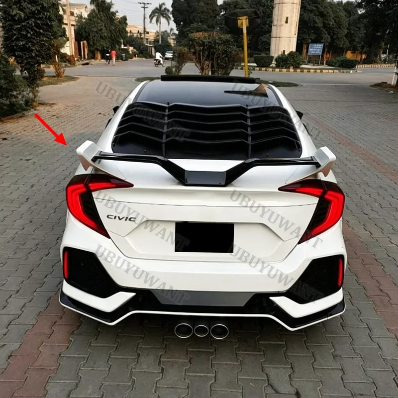 For Honda Civic 2016 2017 2018 ABS Rear Spoiler Tail Trunk Boot Wing Cover Car Accessories