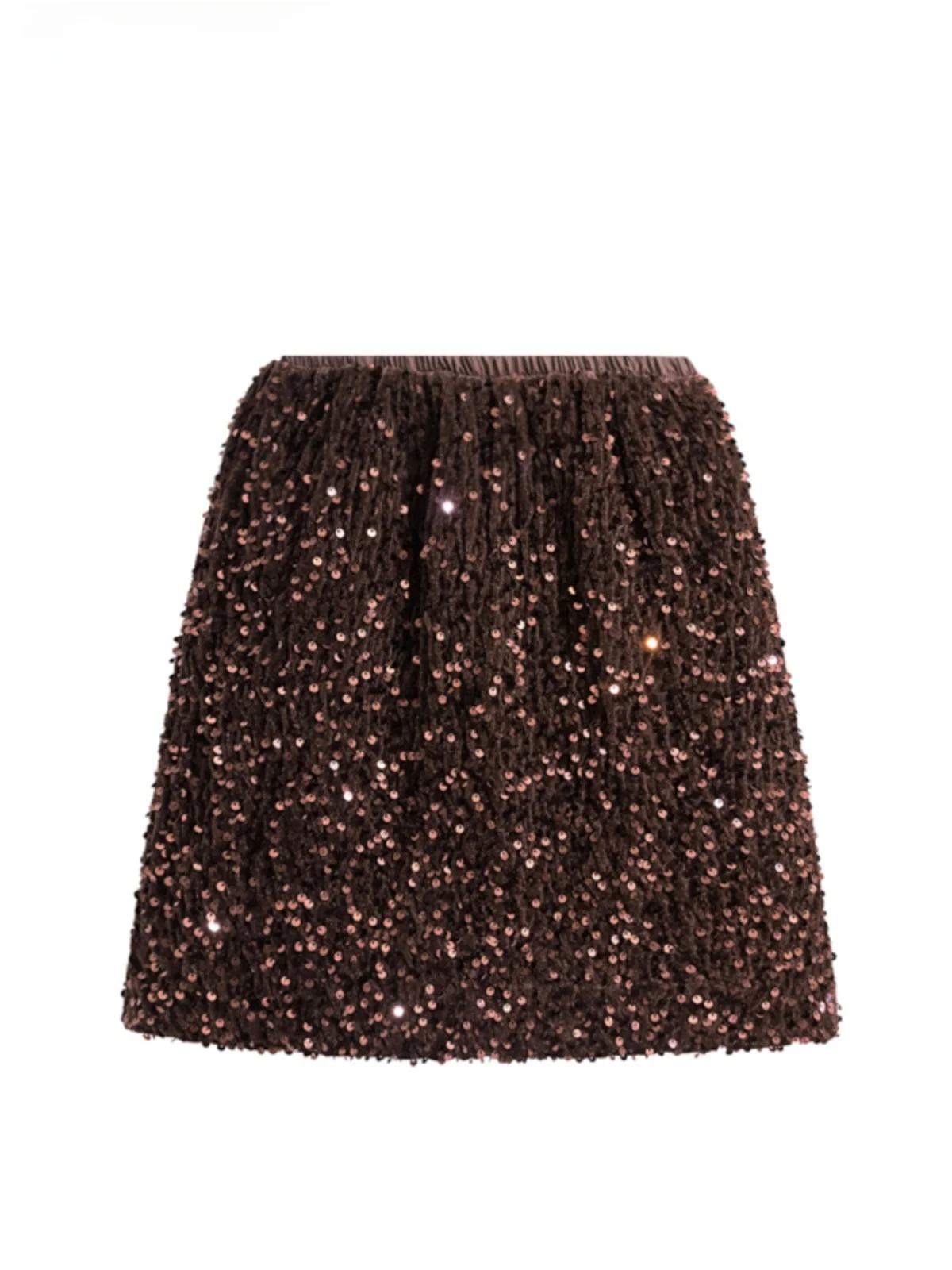 

Heavyweight Velvet Sequin Skirt High Waist Women's Faion Spring New Sle plus Size Bodycon Skirt Korean Sle A-Line ...