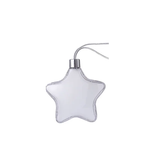 Sublimation Blank Christmas Pendant Xmas Keychain Ornaments Plastic Acrylic Christmas Snowflake Stars For Christmas Decoration