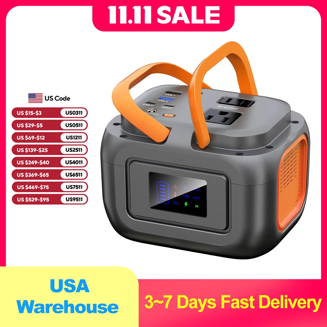 

Портативная электростанция 120 Вт, внешний аккумулятор емкостью 97,6 Втч с розеткой переменного тока/USB C/светодиодной подсветкой для наружного кемпинга, домашнего использования, фургона, Life Adventure RV