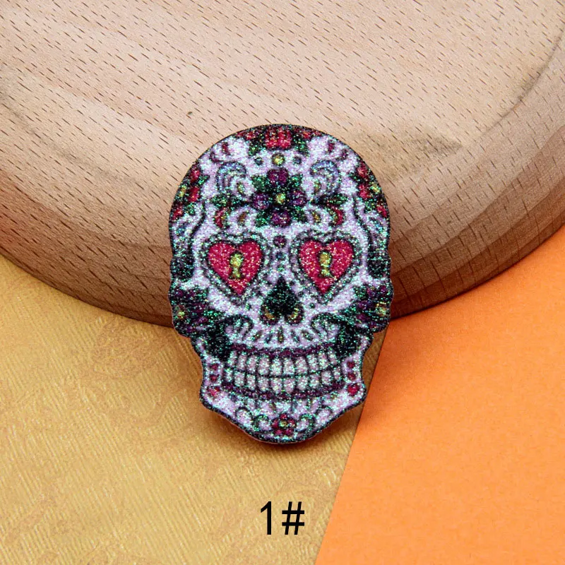 100 Stück heiß begehrte glänzende Totenkopf-Applikationen für DIY-Kleidung, Hut-Aufnäher und Dekoration – Detail 6