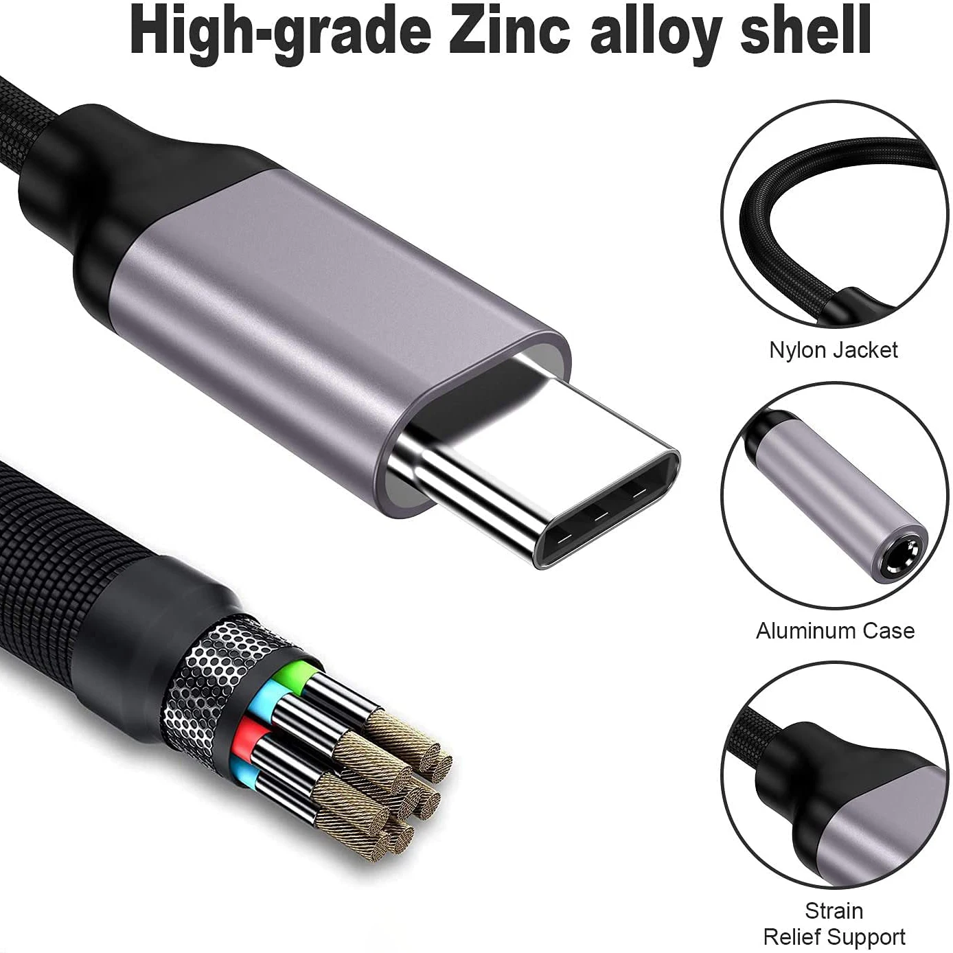 Type-C To 3.5mm Earphone Jack Adapter For Mobile Phone Aux Audio Adapter Compatible With iPhone Samsung Xiaomi image 3