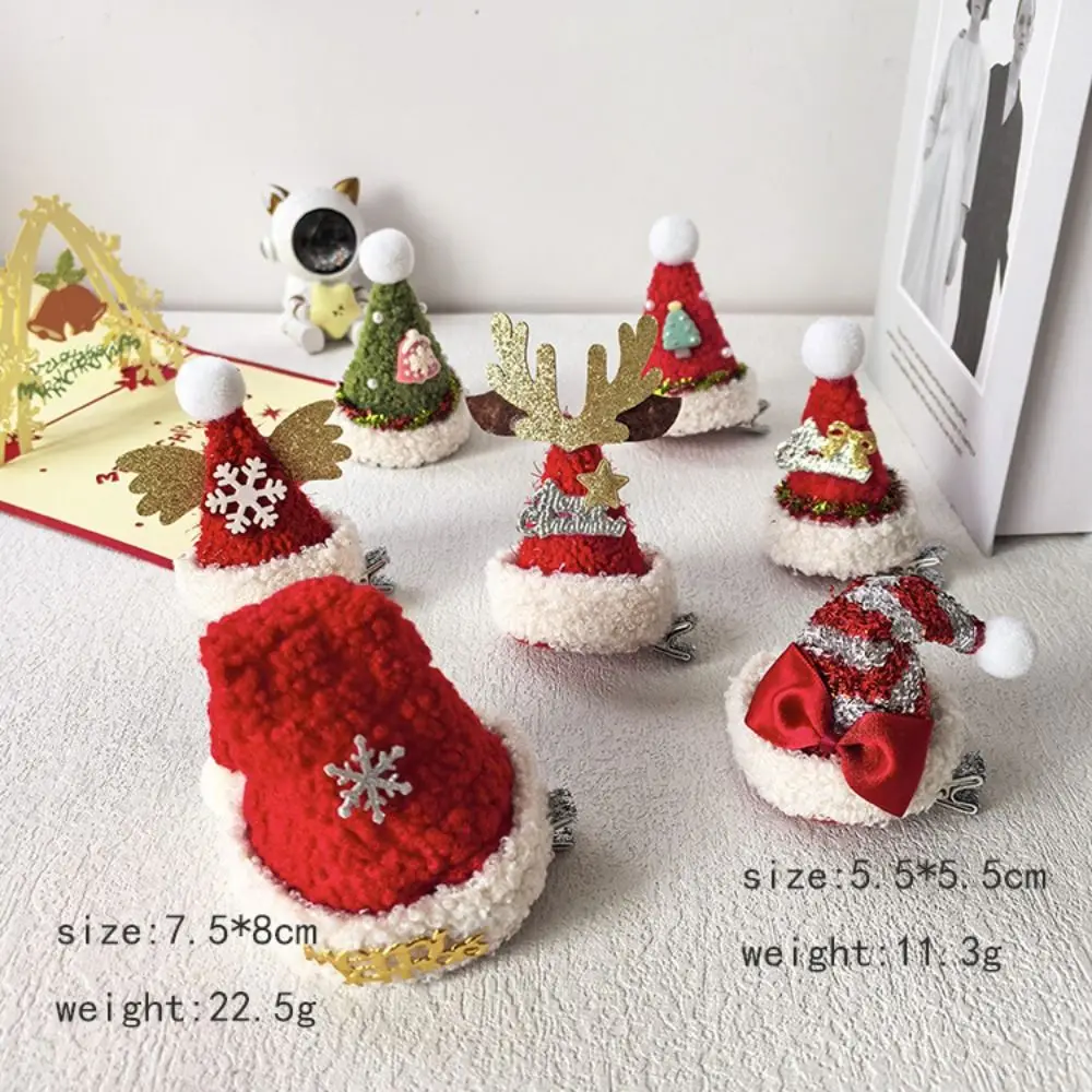 Frohe Weihnachten Dekor Weihnachten Hut Haarnadel Bowknot Pailletten Kinder Hirschgeweih Haarspange Weihnachtsmann Schneeflocke