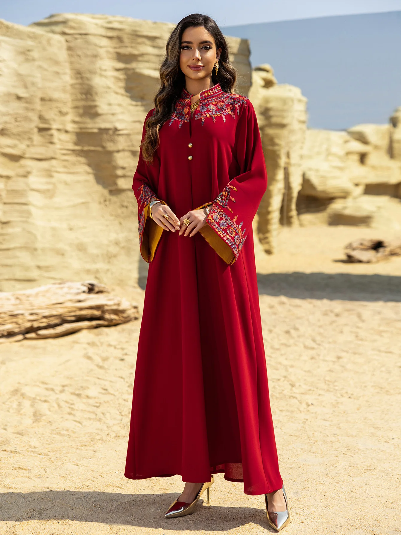 

Ramadan Abaya Eid Embroidery Dress Women Muslim Party Gown Dubai Caftan Robe Jalabiya Morocco Kaftan Vestidos Largos Femme Abaya
