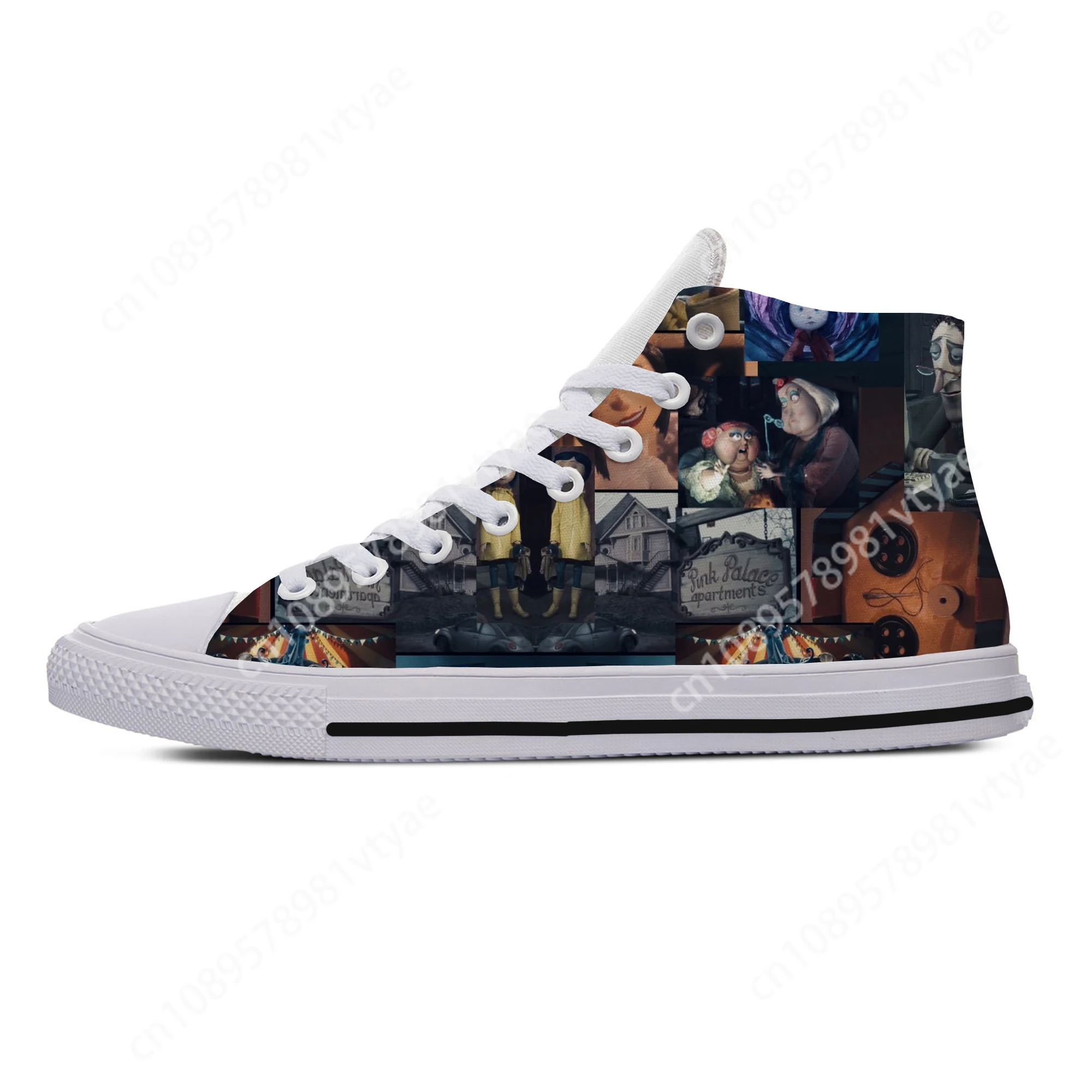 Hot Custom Woman Man Casual Shoes Handiness Cartoon Cute Funny Coraline The Secret Door Cute Cartoon Custom Sneakers Board Shoes