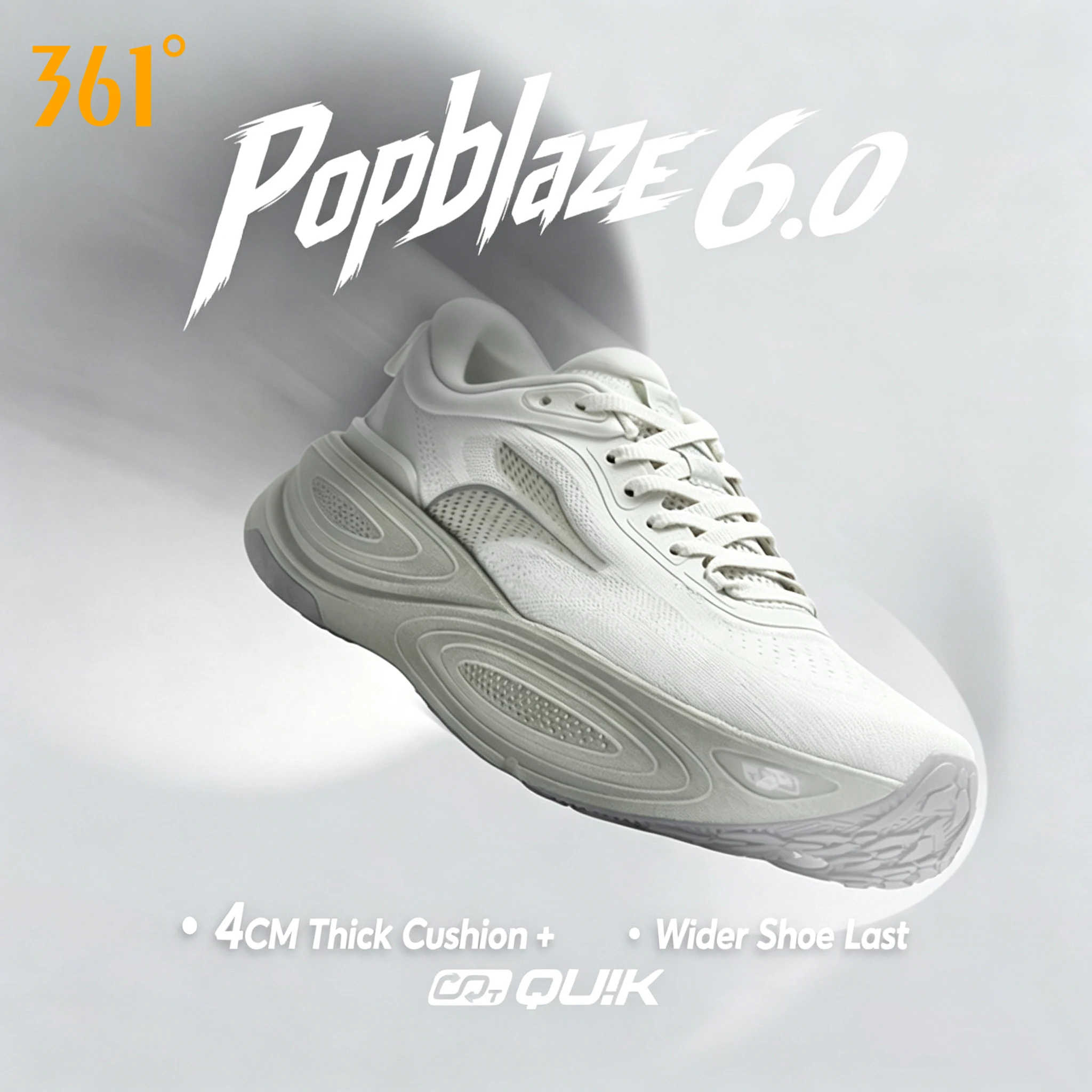 361 Degrees PopBlaze 6 Men Running Shoes Lightweight Wear Resistant Comfortable Shock Absorb Soft Soled Male Sneakers 672622201