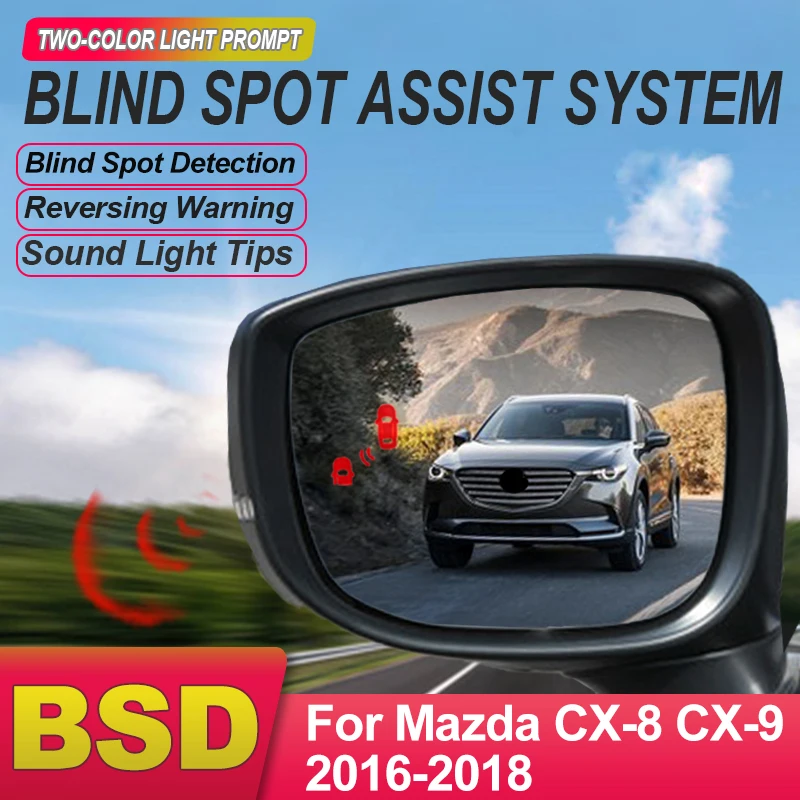 Car BSD BSM BSA Blind Area Spot Warning Drive Mirror Rear Radar Microwave Sensor Detection System For Mazda CX-8 CX-9 CX8 CX9