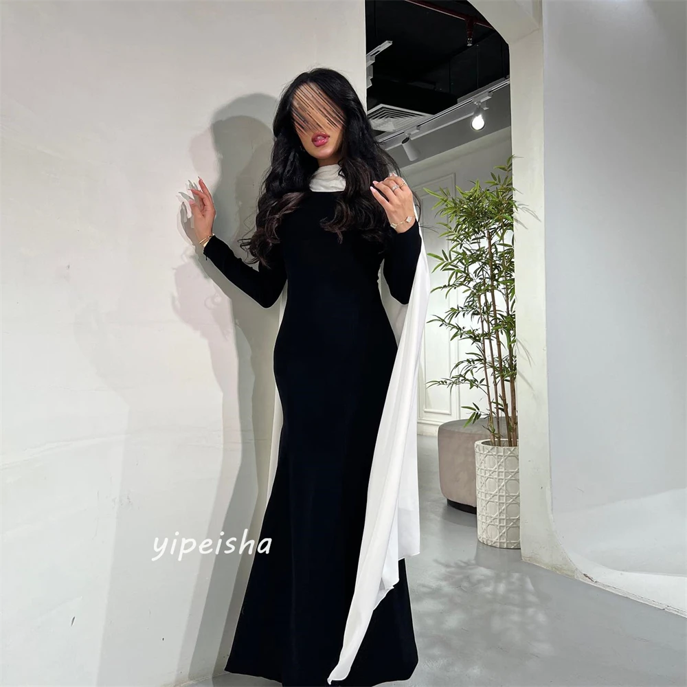 Prom Dress Saudi Arabia Formal Modern Style  Evening O-Neck A-line Draped Ankle-Length Satin Bespoke Occasion Dresses