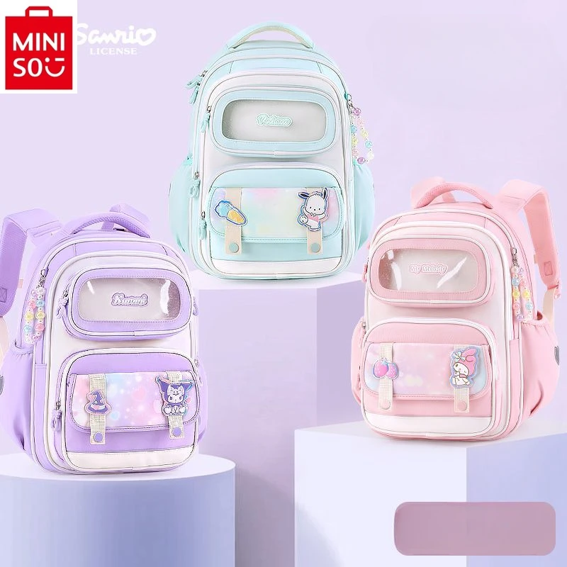 

2025 Новый мультяшный Hello Kitty уменьшающий нагрузку, рюкзак большой вместимости, нейлоновый рюкзак высокого качества для студентов