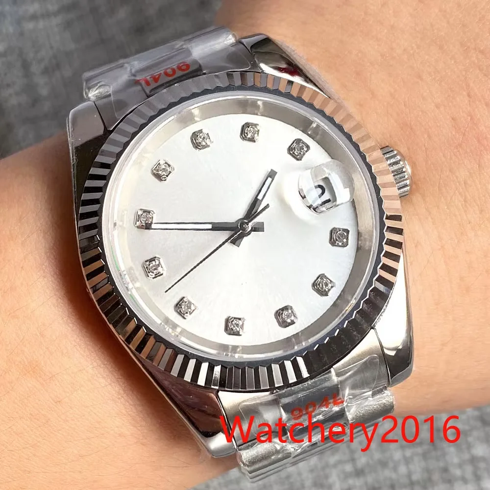36/39mm Luminous Hands Black Silver Red Green Blue Dial Sapphire Glass Coins Bezel 24 Jewels NH35 Automatic Mens Watch Bracelet