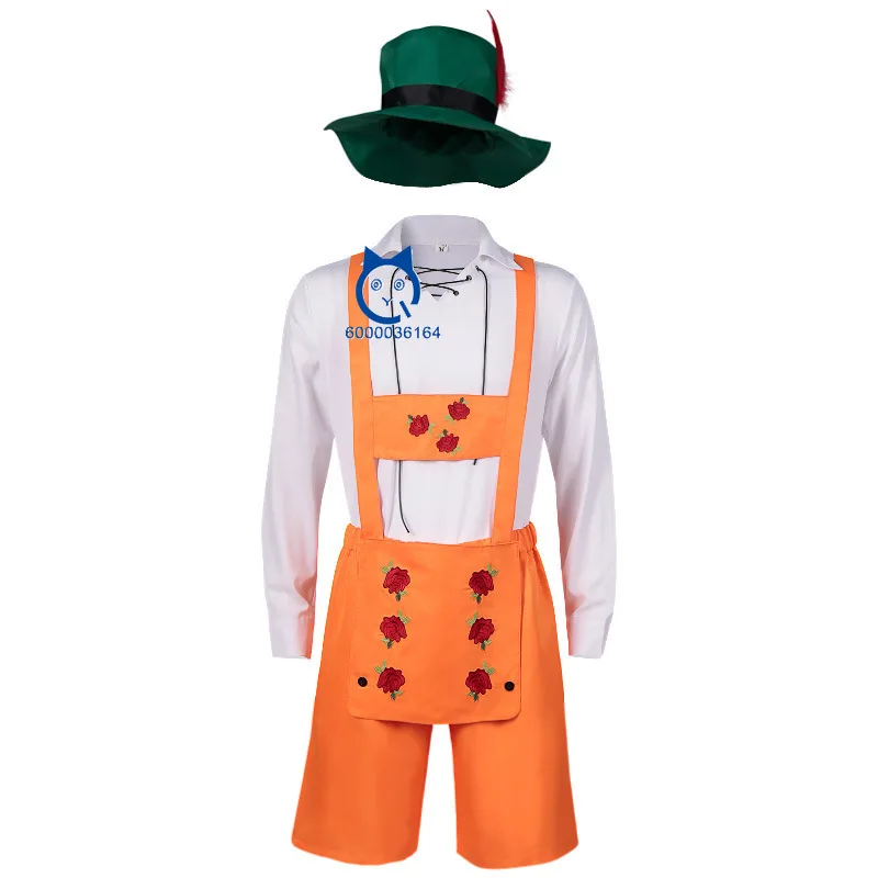 Disfraz de Oktoberfest de Carnaval de Halloween de alta calidad, traje de cerveza alemana para niño, pantalones con tirantes, uniforme bávaro para hombre