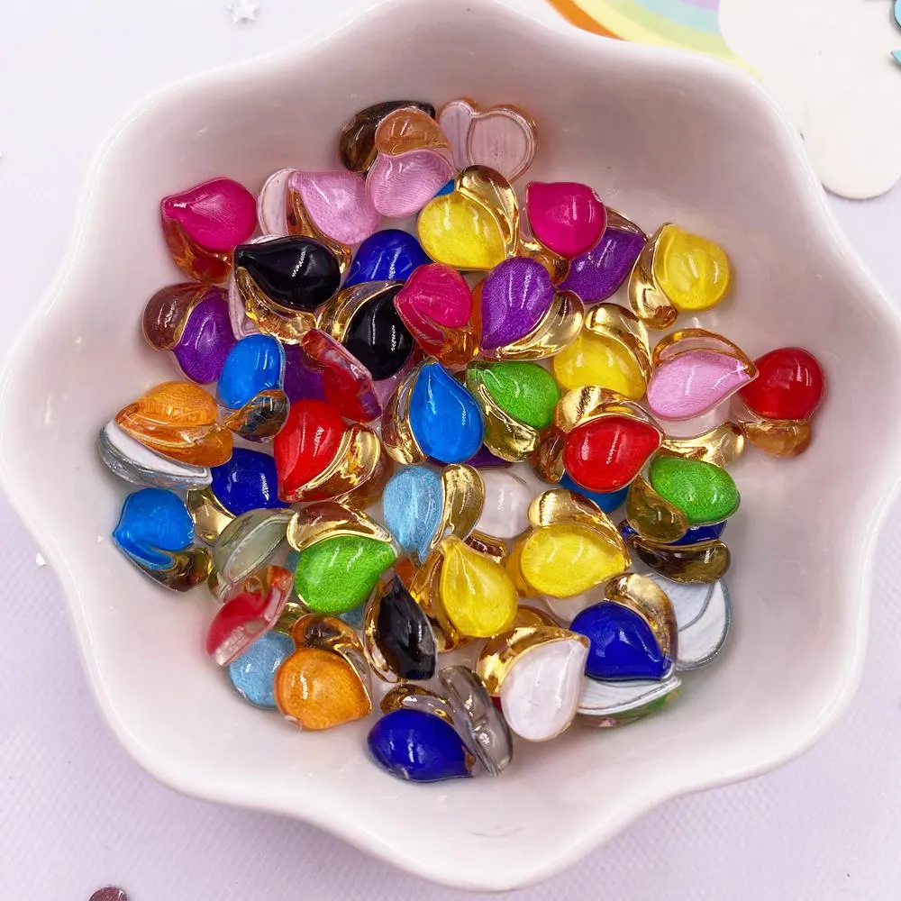 50pcs Resin Cute Colorful 10mm Phnom Penh Love Heart Crystal Gem Flatback Rhinestone Applique DIY Wedding Scrapbook Nails Craft