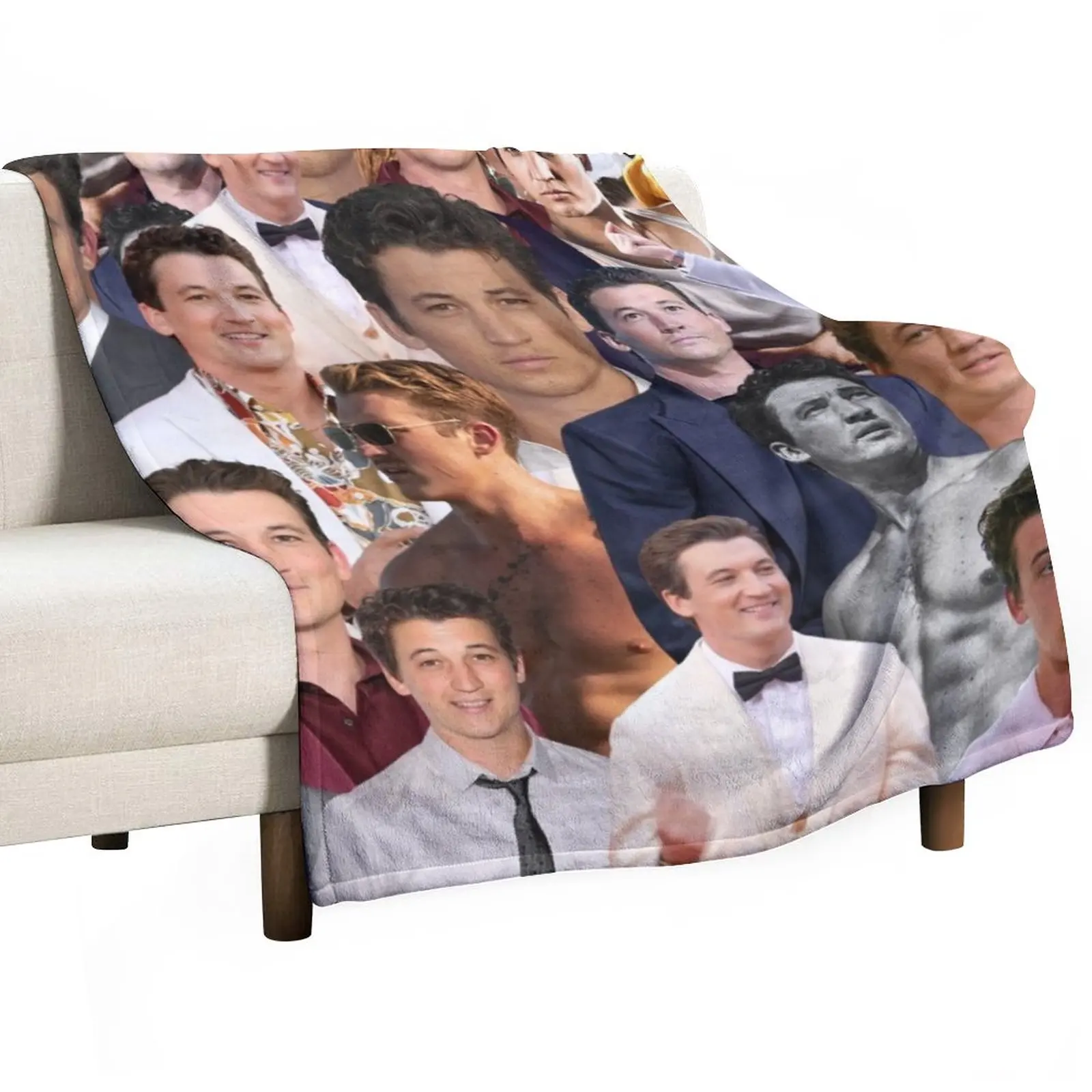 

Miles Teller photo collage Throw Blanket Soft Bed Blankets Moving Blanket Thermal Blanket