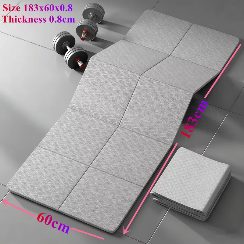 

1830*600*8MM Yoga Mat Widened Thickened Non-slip Fitness Two Sided Anti-skid Foldable Double PVC Dance Skipping Rope Fitness