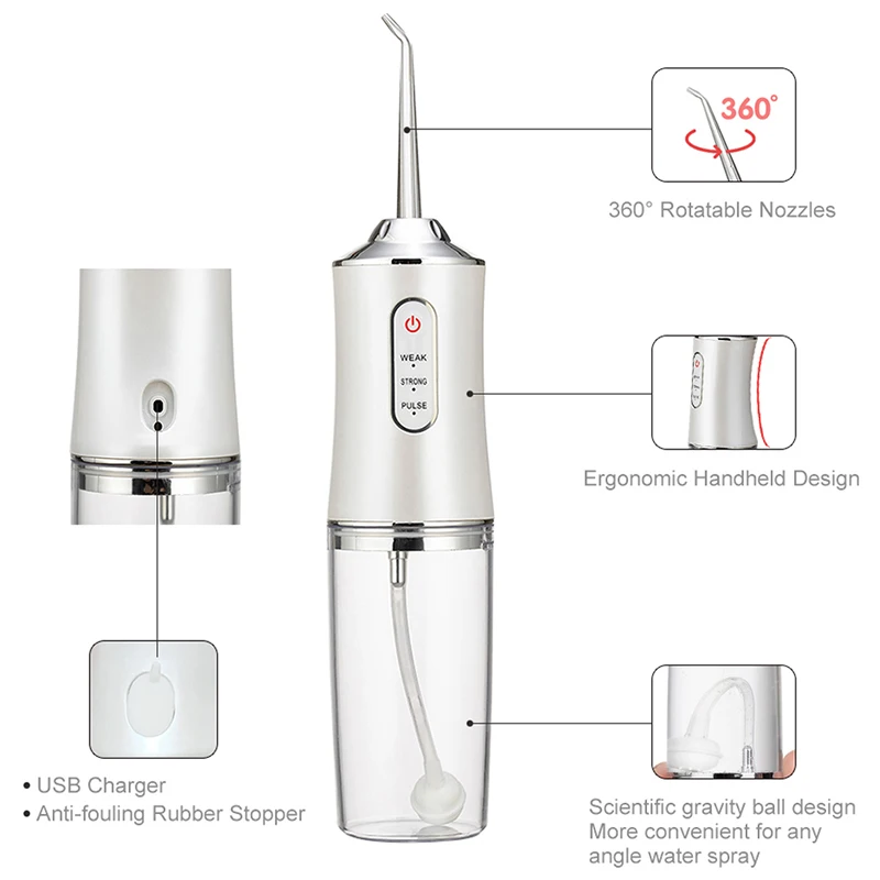 Xiaomi MIJIA Smart Electric Oral Irrigator Water Flosser 4 Jets 3 Modes USB Charging Water Jet Irrigator Dental Teeth Cleaner