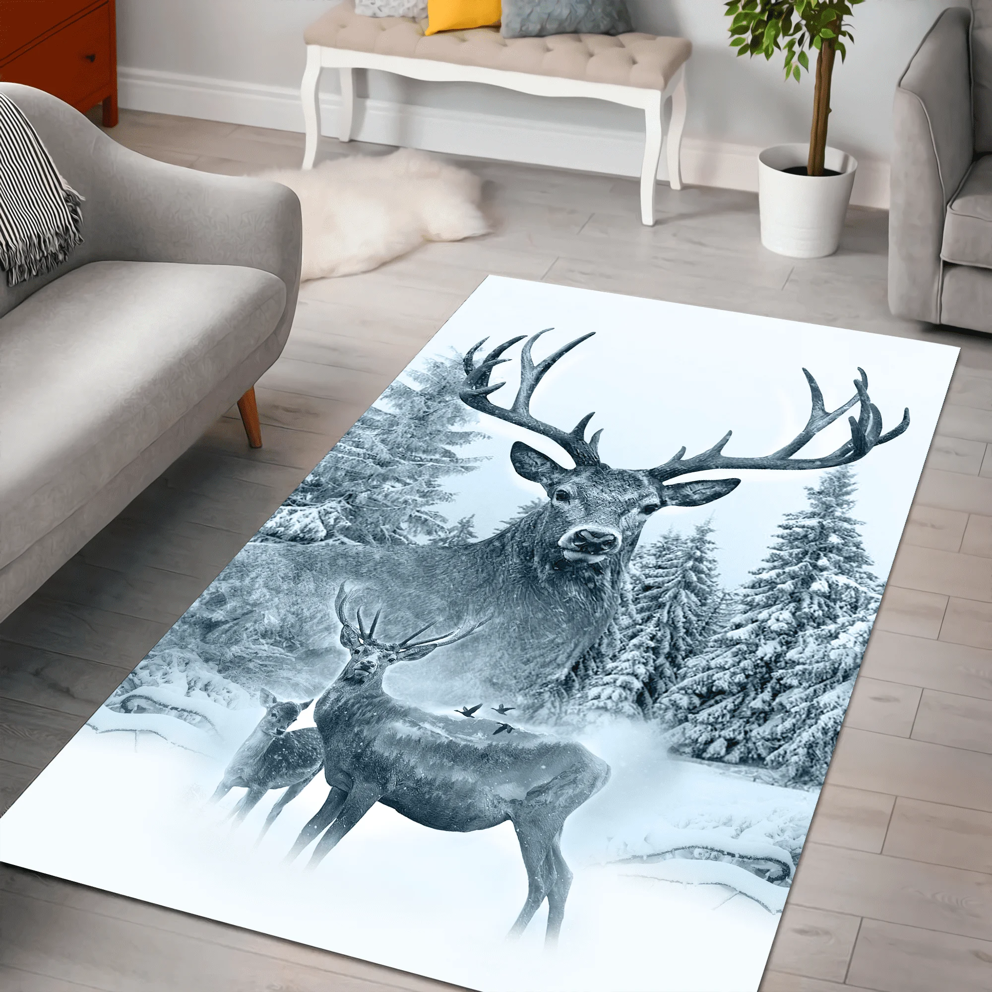 Alfombra de área con diseño de - Hunting Outdoor Rug reseña y precio