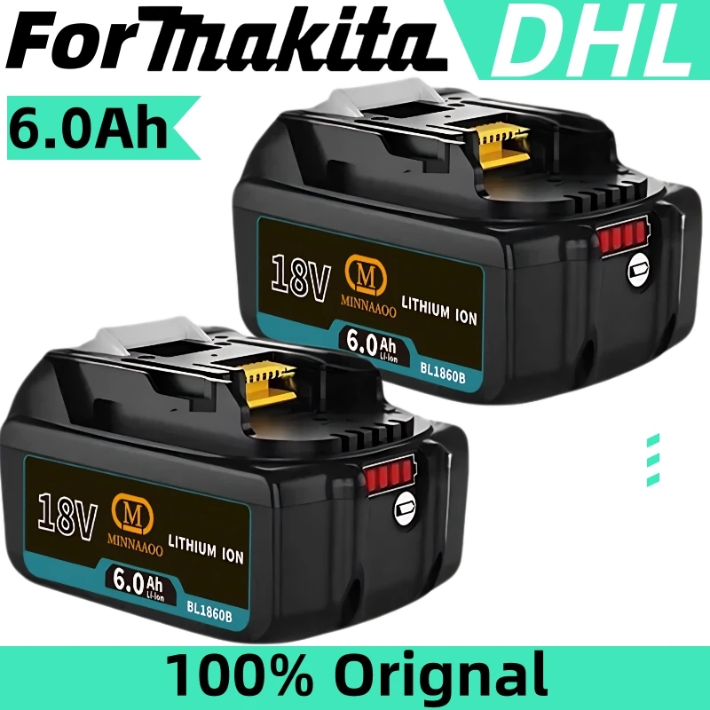 

Литиевая аккумуляторная батарея Для зарядного устройства Makita18V 6,0 Ач. Индикатор емкости аккумулятора для инструментов DDF487 DTD173 DTW700 DGA404