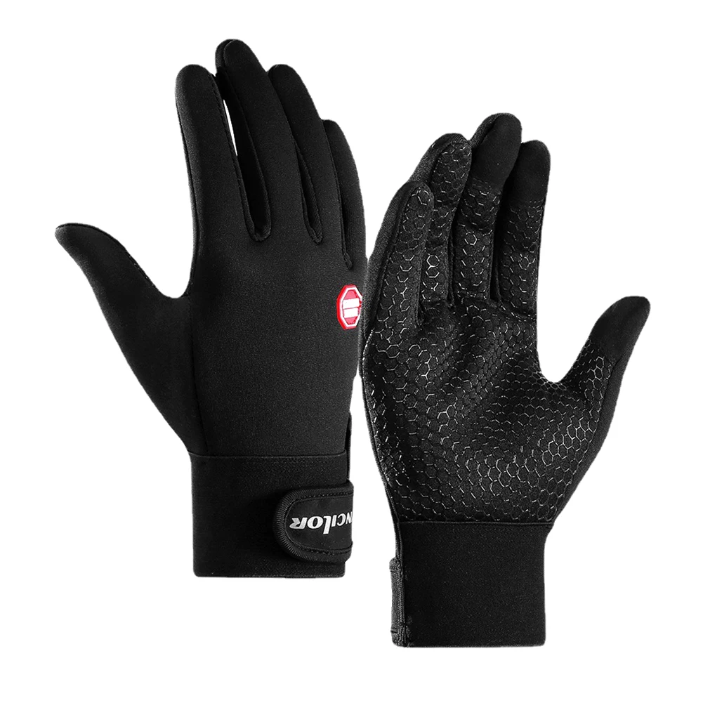 

Windproof Winter Cycling Gloves Reflective Design Breathable Plush-Lined Cold Weather Water Resistan Biking Full Finger Gloves