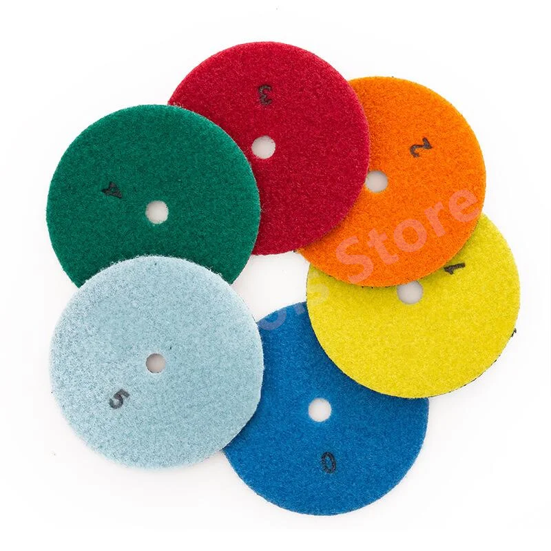 6PCS 3Inch/4Inch Diamond Dry Polishing Pad Gloss Pad Polisher Flexible Sanding Disc Granite Marble Stone Grinding Tools