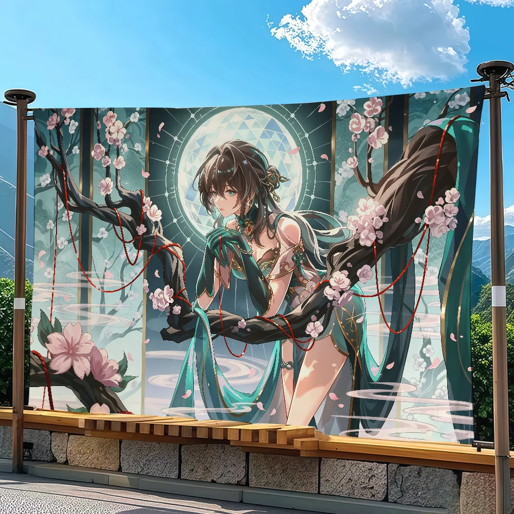 Honkai Star Rail Ruan Mei Flag Tapestry Outdoor Party Bedroom Living Room Dormitory Decorative Themed Wall Hanging Banner Gift