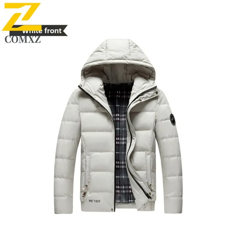 COMXZ Men Parker Coat Trendy Ski Street Warm Windproof Casual Travel Cotton Padded Jacket Windproof Snow Puffer Jackets 2025