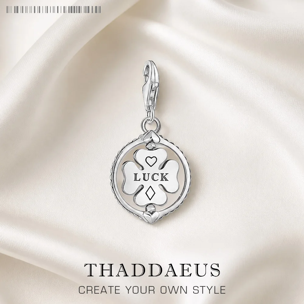 Dangle Charms Pendant Good Luck Cloverleaf Europe Jewelry Accessories 925 Sterling Silver Fashion Gift For Women Men