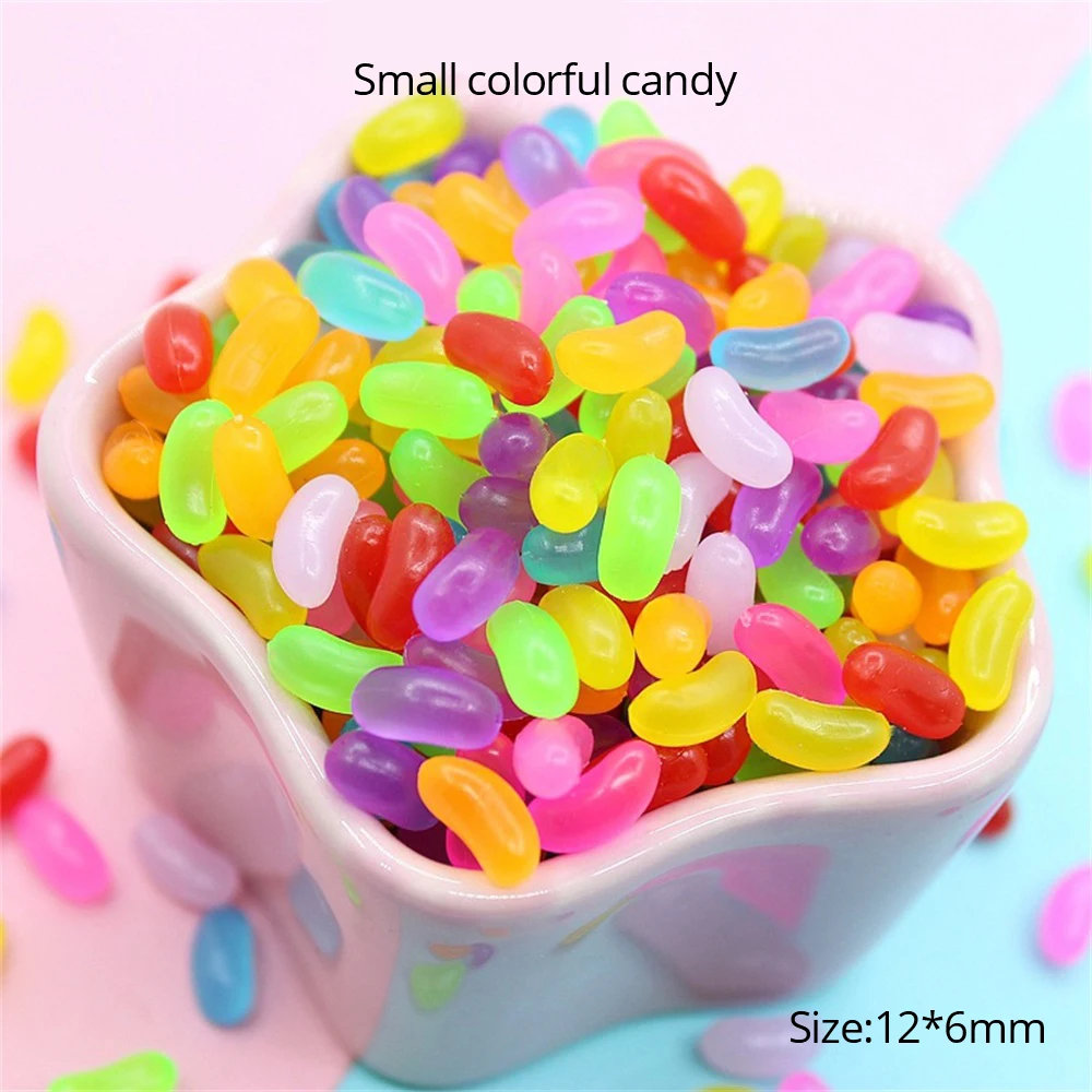 20PCS Cute Soft Rubber Children toys DIY Dollhouse Accessory Tiny Pill Crafts Making Scrapbooking Rainbow Candy Resin Home Decor