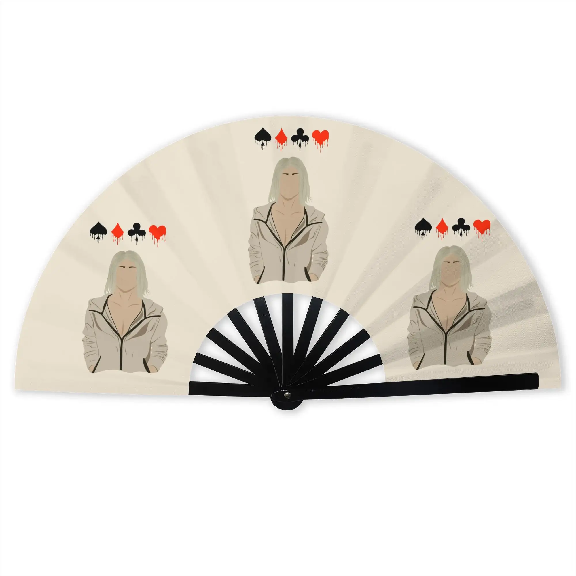 Alice Cartoon In Borderlandes - Chishiya Folding Hand Fan Polyester Fabric Fan Fashion Summer Accessory Decorative Fans