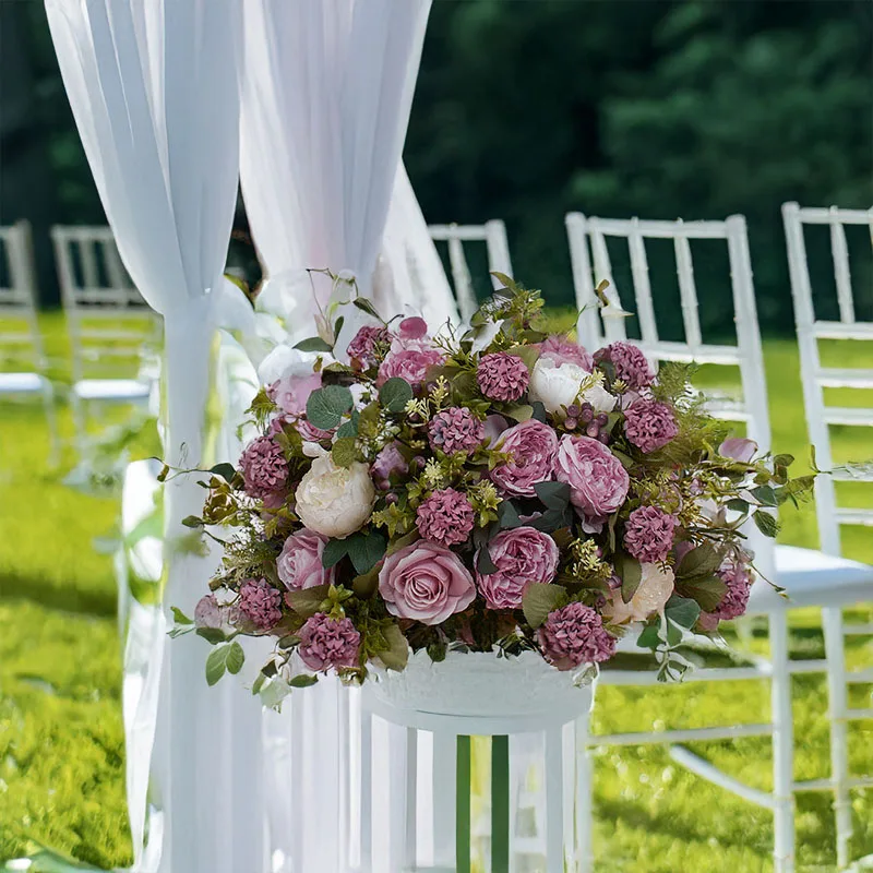 

Silk Cloth Artificial European Flower Balls Essential for Luxurious Wedding Window Aisle Decoration Creating Romantic Atmosphere
