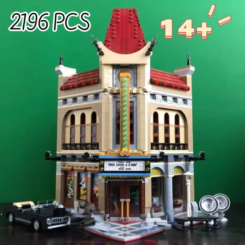 2196 ELEMENTÓW Kompatybilne z 10232 Pałac Kino Klasyczne Klocki Konstrukcyjne Prezent na Urodziny Boże Narodzenie Zabawki Ulica Miejska 15006