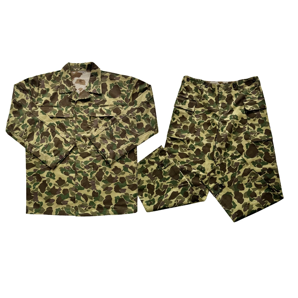 WW2 Uniform US Soldier Camo Pants Training Coat Duck Hunting Double-sided Camo and Pants Leisure Soldier Duck Camo