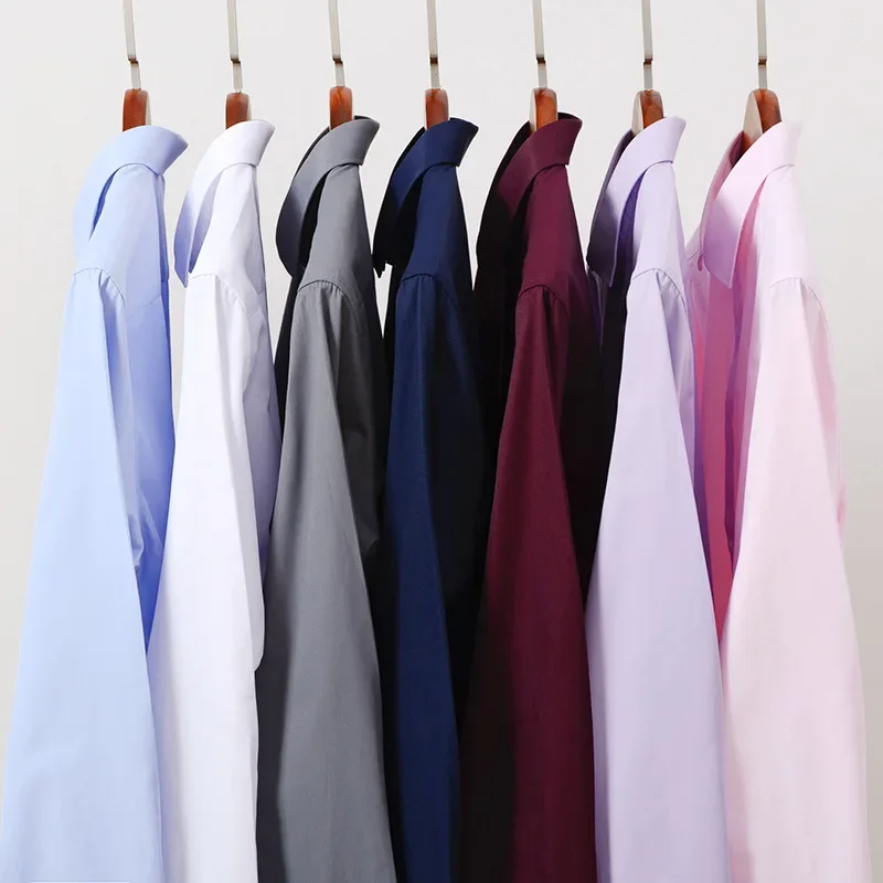 Men Shirts Long Sleeved Solid White Blue Male Shirt for Men Brand Wedding Party Good Quality Camisa Social Masculina