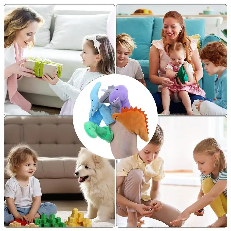 Fantoches de animais de floresta para crianças, fantoches de pelúcia macios, mini brinquedo de aprendizagem, Storytime, 5pcs