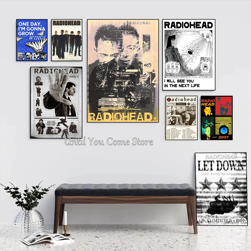 Radiohead Band Series Vintage Posters Printing Canvas Painting Living Room and Bedroom Wall Art Home Modern Decor Frameless