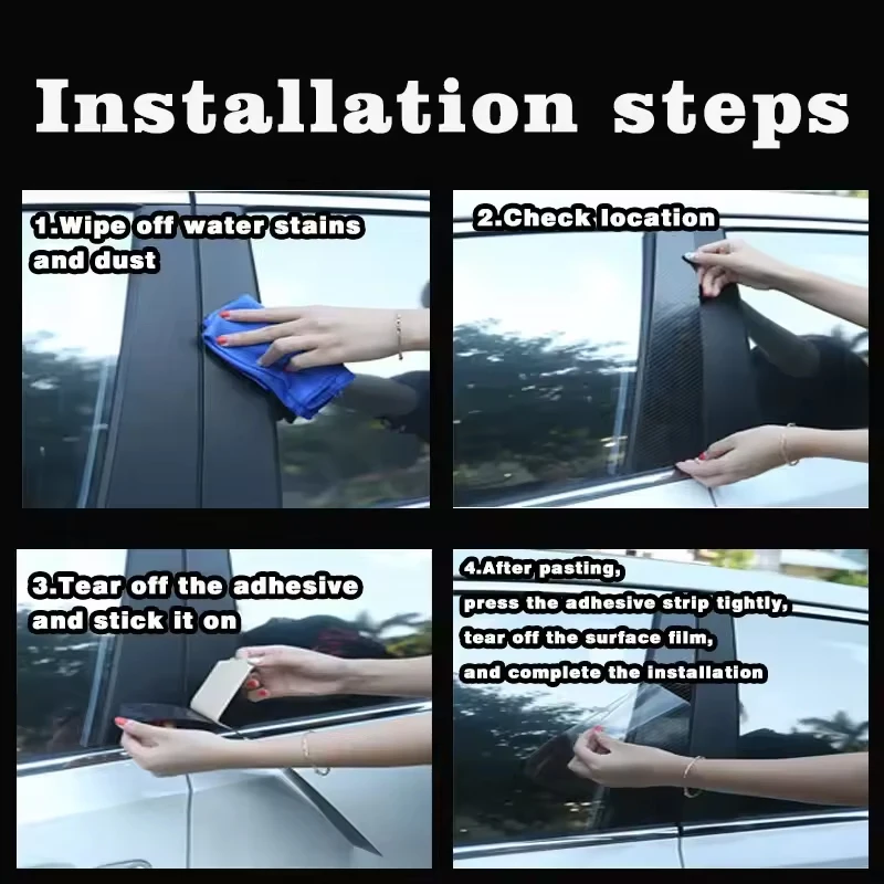 For Hyundai Accent Verna MC 2006-2010 B/C Pillar Post Stickers PC Window Middle Pillar Trim Decorative Car Exterior Parts - view 6
