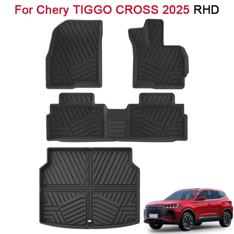 

for Chery TIGGO CROSS 2025 Car Floor Mats 3D TPE Waterproof Foot Mat RHD Cargo Liner Right Hand Drive Trunk Mat