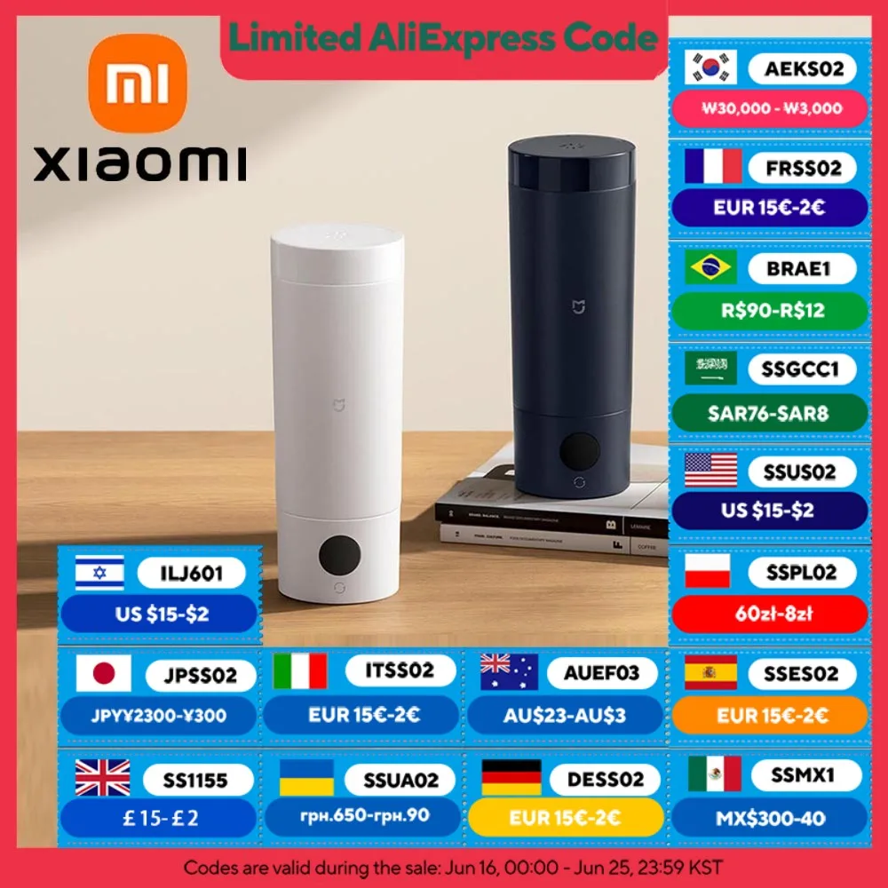 

XIAOMI MIJIA Portable Electric Heating Cup 2: 350ml,6-Level Temp Control,12-Hour Keep Warm,316L Stainless Steel, Travel-Friendly