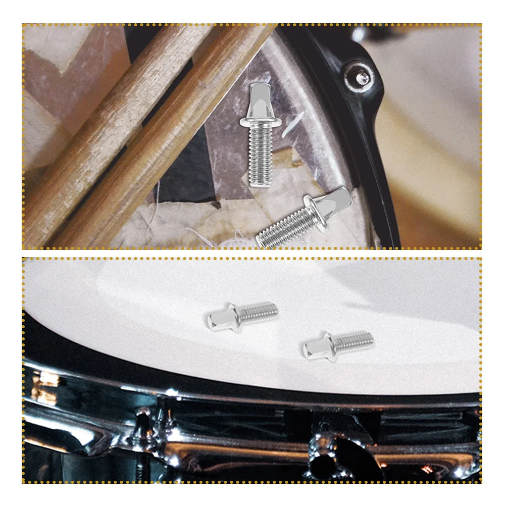 10 قطعة طبل المسمار اكسسوارات المعادن M6 استبدال مسامير لمجموعة طبل كمين جبل أجزاء عالية الدقة مصقول العروة السحابات