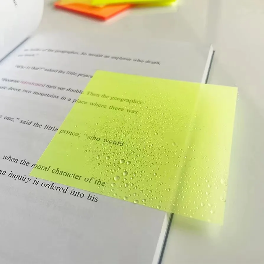 250 Sheets Transparent Sticky Notes+Sticky Index Tabs, Self-Sticky Annotation, Waterproof Translucent Color Memo Pad for Books