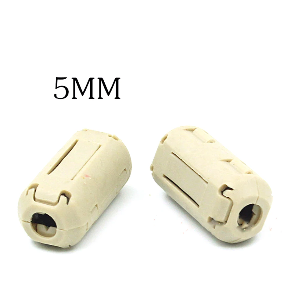 10 Uds gris o negro 5mm,7mm.9mm,13mm Clip en filtro EMI RFI Snap Around ferrita níquel para Cable de Audio Hifi