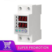 Din Rail Adjustable Over Voltage Current and Under Voltage Protector 40A 63A 220V Surge Protector Relay Current Protection