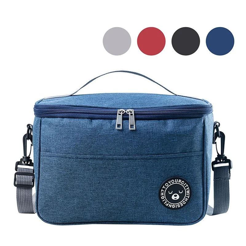 Portable Lunch Bag Food Thermal Box Durable Waterproof Office Cooler Lunchbox With Shoulder Strap Organizer Insulated Case Port