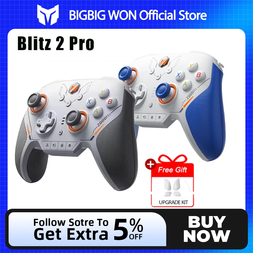 BIGBIGWON Blitz 2 TMR Star Flash Gamepads بلوتوث وحدات تحكم حسية جسدية لاسلكية 2000 هرتز لـ NS PC لعبة البخار مخصصة
