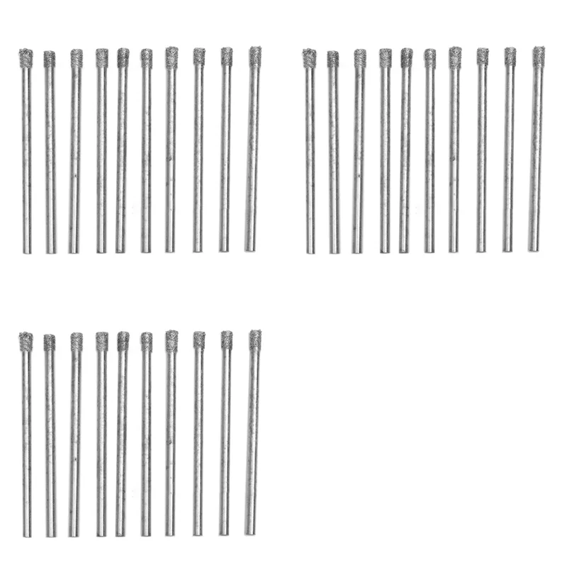 

ABWZ-30Pcs 3Mm 1/8 Inch Diamond Hole Saw Core Drill Bits Masonry Drilling Cutter For Glass Tile Gemstone Marbletools