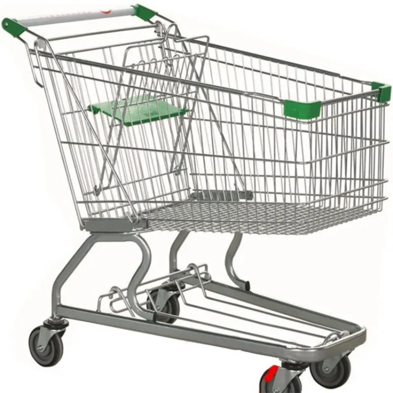 Supermarket shopping cart double-layer trolley, warehouse tally, shopping mall special