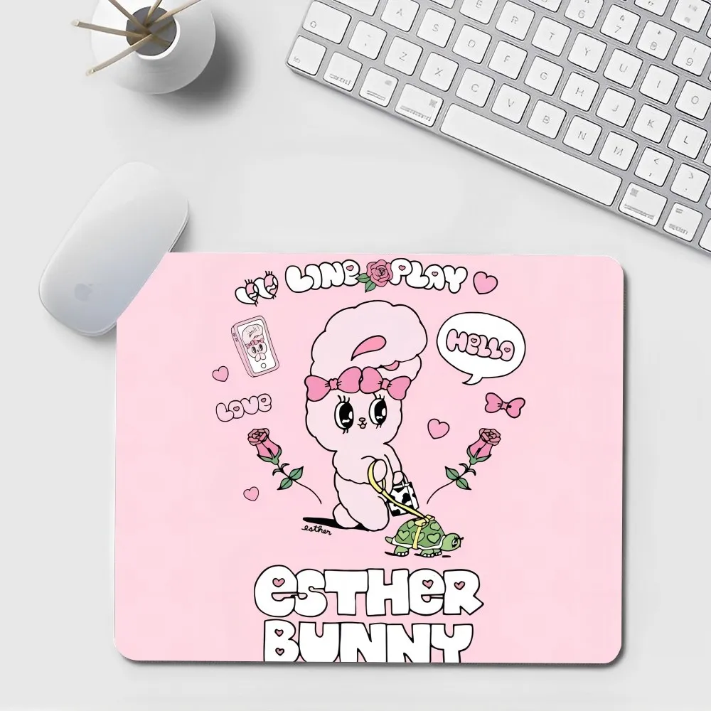 Cute Pink Esther Bunny DIY Cabinet Gaming Computer Laptop Desk Mat Mouse Pad Mouse Mat Notebook for PC Mouse Carpet