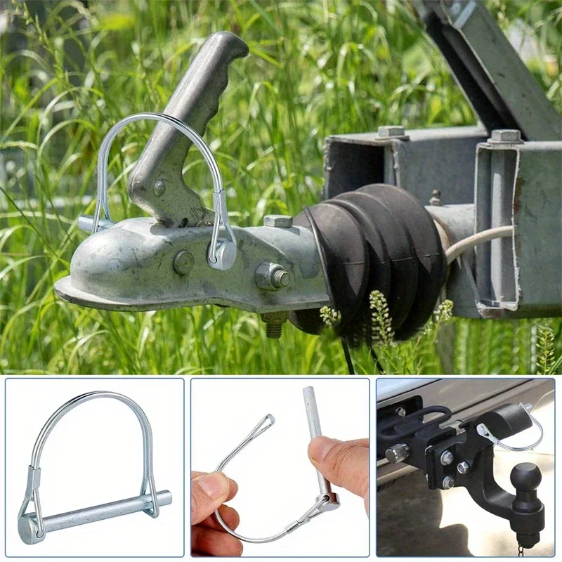 10 個 6*70 ミリメートルシャフトロックピン耳アーチ D 形状トレーラーシャフトロックピン安全カプラーピン車ボート/ファームトレーラーアーチ用