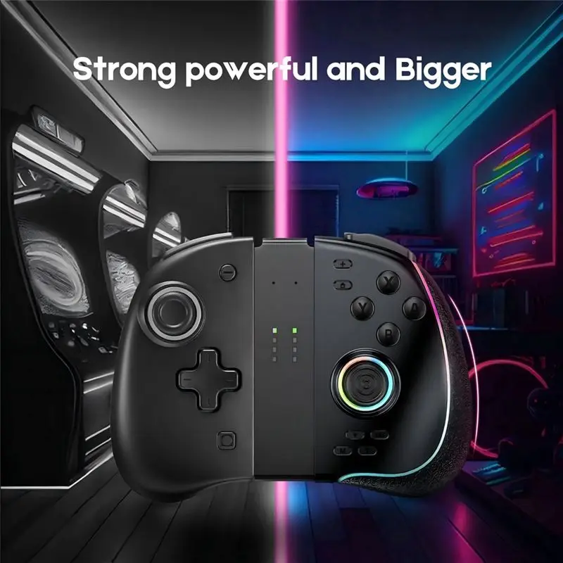 Y44A Programmable RGB Light Wireless Joy-Pad Game Controller for Switch OLED Lite 6-Axis Gyro Turbo Vibration