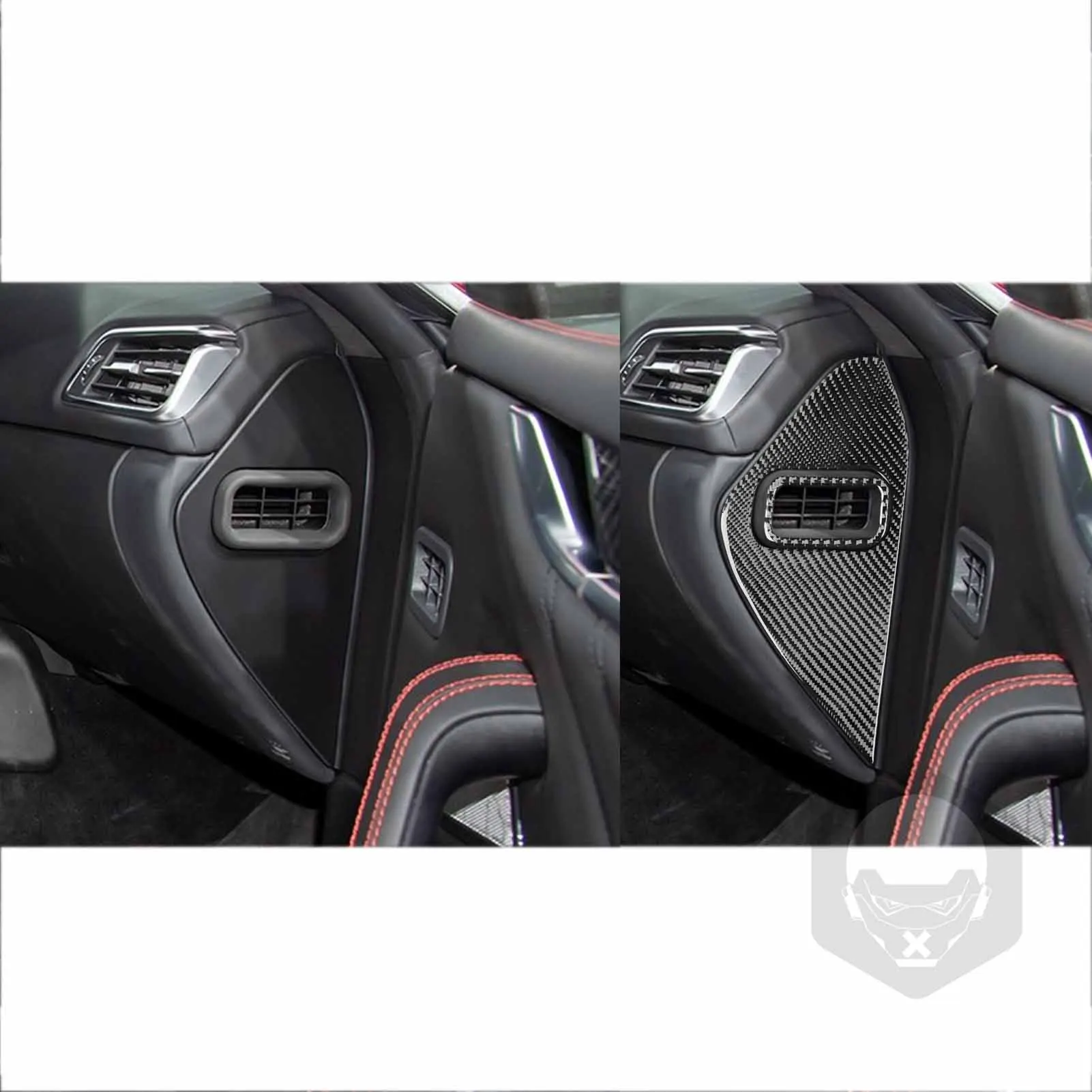 Real Soft Carbon Fiber For Maserati Giboli 2014–2022 Car Dashboard Side Front Slot Panel Trim  Sticker Interior Accessories