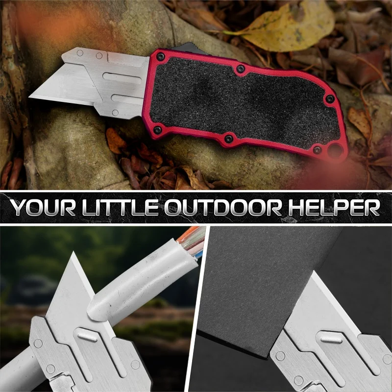 Premium SK5 Blade Utility Knife Aeronautical Aluminium Handle 5-in-1 Multitool for EDC Outdoor Paper Sharp Cutter Durable Gift